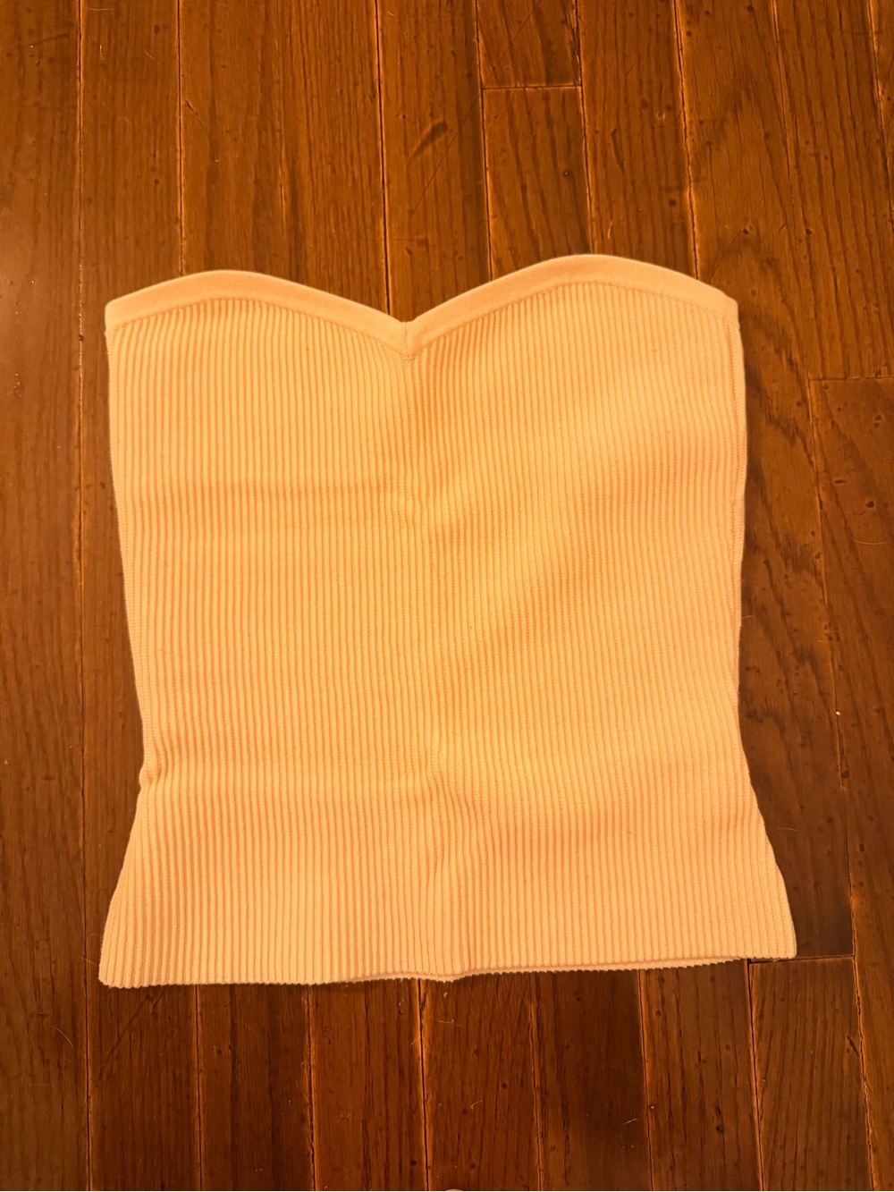 Aritzia Ribbed Strapless Sweetheart Tank - Cream